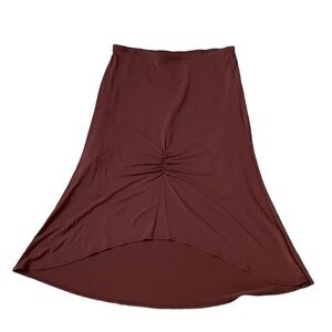 Max studio brown high low midi skirt size XS